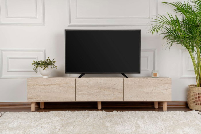 Hanah Home Alvin Soporte de TV Travertino Hanah Home Alvin Soporte de TV Travertino